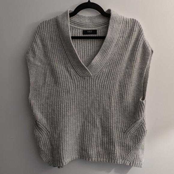 ABLE Ingrid Sweater Vest XS Heather Grey - Picture 5 of 11